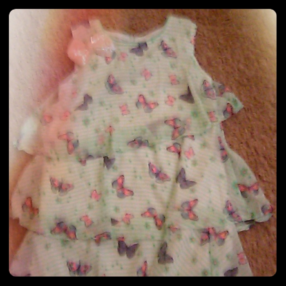 Cute Summer Butterfly Dress With a Cute Silver Bow